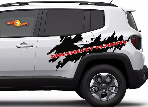 2 Color Jeep Renegade DesertHawk Side Splash Graphic Vinyl Decal Sticker Desert Hawk SUV