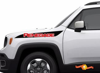 2 Color Jeep Renegade Hood Stripe Graphic Vinyl Decal Sticker Side