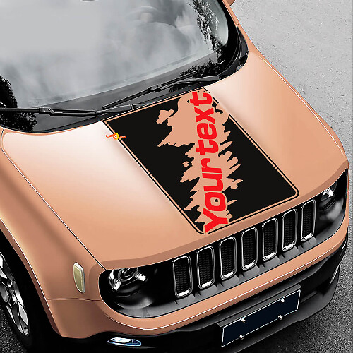 Lettering Splash Splatter Style Bonnet Vinyl Decal Sticker for Jeep Renegade
