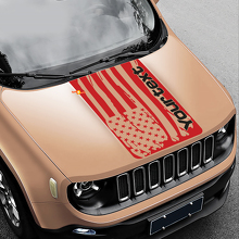 Distressed American Flag Bonnet Vinyl Sticker Decal for Jeep Renegade 3