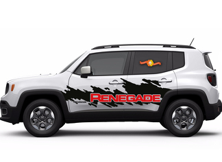 2 Color Jeep Renegade Side Splash Logo Graphic Vinyl Decal & Windshield Graphic