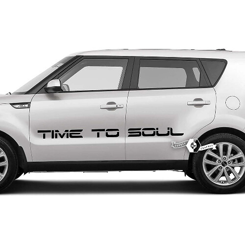 Pair Lettering Time To Soul Emblem Logo Decal Sticker Vinyl  For Kia Soul
