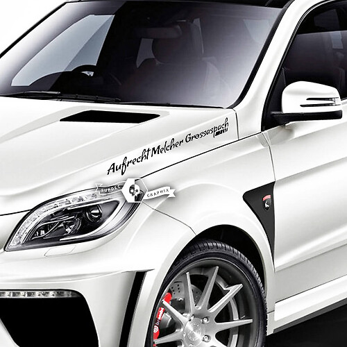 Pair Lettering Emblem Aufrecht Melcher Grossaspach Vinyl Decal Sticker For AMG Mercedes-Benz
