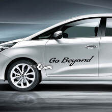 Pair Doors Lettering Go Beyond Emblem Logo Vinyl Decal Sticker
 3