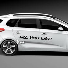 Pair Doors Lettering All You Like Emblem Logo Vinyl Decal Sticker
 2