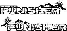 Custom Text Mountain Style Hood Vinyl Decals Pair for Jeep Wrangler _2