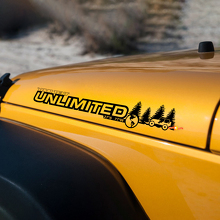 Forest Off Road Style Unlimited Vinyl Bonnet Stickers Decals for Jeep Wrangler 3