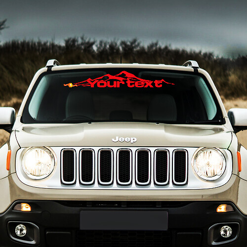 Mountain Graphic Windshield Vinyl Sticker Decal for Jeep Renegade