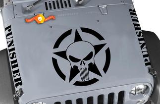 Jeep Wrangler Punisher Hood Set Vinyl Decal Stickers