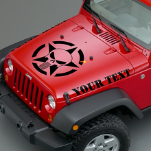 Punisher Skull Army Star Hood Vinyl Decal Sticker for Jeep Wrangler 3