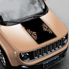 Mountains Style Blackout Vinyl Bonnet Sticker Decal for Jeep Renegade 3