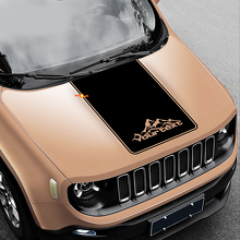 Mountains Style Blackout Vinyl Bonnet Decal 2 for Jeep Renegade 3