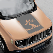 Road To Mountains Style Blackout Vinyl Bonnet Sticker Decal for Jeep Renegade 2