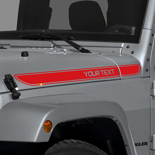 Custom Lettering Stripe Bonnet Vinyl Sticker Decal for Jeep Wrangler