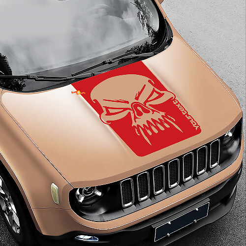 Skull Grunge Graphic Bonnet Vinyl Decal Sticker Side for Jeep Renegade