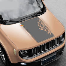 Mountain Graphic Lettering Bonnet Vinyl Decal Sticker for Jeep Renegade 2