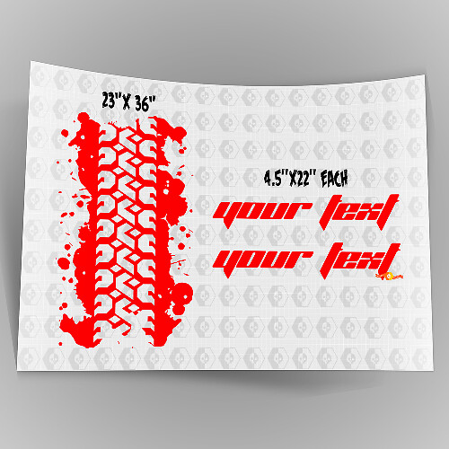 Tire Trace Graphic Lettering Bonnet Vinyl Decal Sticker Kit for Jeep Wrangler TJ LJ JK