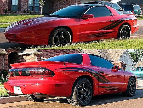 Tribal Wave Style Side Stripes Vinyl Decals Kit for Pontiac Firebird Trans Am