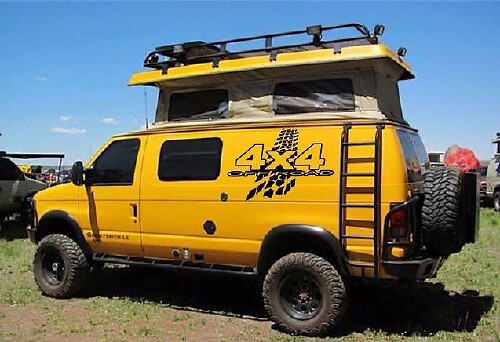 Off Road 4x4 Tire Track Side Vinyl Decal Kit for SUV Truck Van RV Trailer