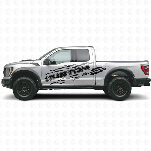 Custom Lettering with Mud Splash Side Vinyl Decal Kit for Musclecar truck power truck 2010-17