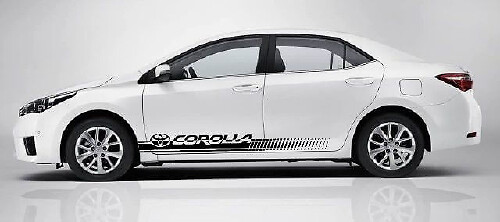 Branded Side Stripes Side Vinyl Decal Sticker for Toyota Corolla