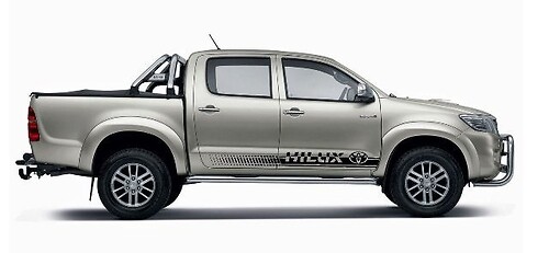 Hilux Branded Gradient Lines Side Vinyl Decal Sticker for Toyota Hilux