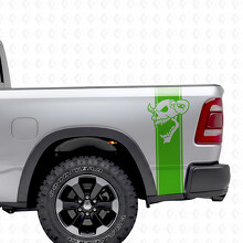 Skull Graphic Stripes Bedside Vinyl Decal Sticker for Dodge Ram 1500_3