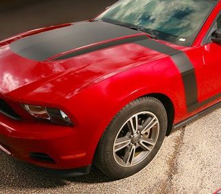 2010-2012 Ford Mustang Boss Style Hood Fender to Side Stripes Decals Any Colour