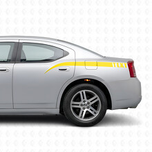 Curved Accent Stripes & Custom Text Side Vinyl Decal Sticker for Dodge Charger 2006-2010_5