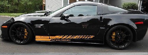 Side Stripe Decal Graphic Sticker Kit Scharged Chevy Corvette Z06 C6 2005-  2020