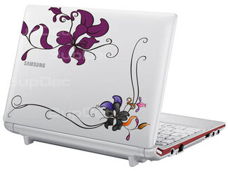 Laptop flowers decal sticker