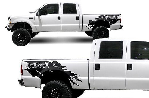 4x4 Torn Wrap Kit Vinyl Decal 2 for Ford F-250 1999-2006