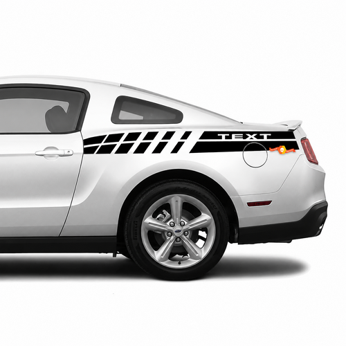 TEXT Segmented Double Stripe Rear Fender Vinyl Decal Sticker for Ford Mustang 2010-2020