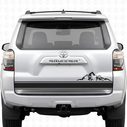 Mountain Double Stripe Tailgate Vinyl Decal Sticker for Toyota 4Runner 2010-2017_1