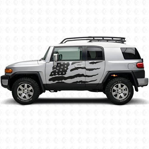 Distressed American Flag Side Door Vinyl Decal Sticker for Toyota FJ Cruiser