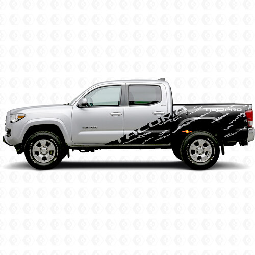 Tacoma TRD Pro Torn Splash Side Bedside Door Vinyl Decal Sticker for Toyota Tacoma 2016-2020