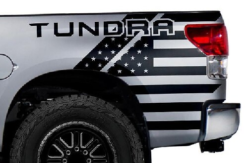 Tundra USA Flag Rear Side Vinyl Decal For Toyota Tundra 2007-2013 