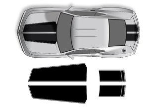 Chevrolet Camaro (2010-2015) Custom Vinyl Decal Wrap Kit - Straight Hood And Trunk Stripes