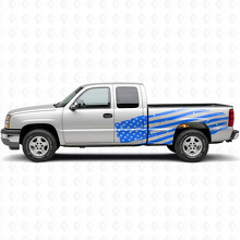 Distressed American Flag Side Bedside Door Vinyl Decal Sticker for Chevrolet Silverado 1999-2007_2
