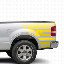 USA Flag With Custom Text Side Bedside Vinyl Decal Sticker for Ford F-150 11th Gen (P221) 2003-2008_4
