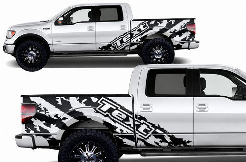 Text Torn Wrap Side Vinyl Decal Sticker for Ford F-150 2009-2014