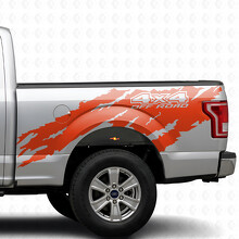 4x4 Off Road Distressed Style Bedside Vinyl Decal Kit for Musclecar truck 2015-17_4