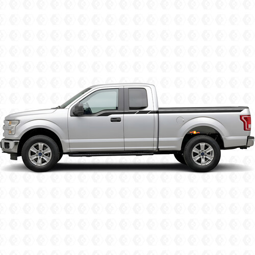 Upper Rally Stripes Side Bedside Door Vinyl Decal Sticker for Ford F-150 2015-2017_1