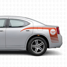 Custom Text in Circle & Strobe Stripes Side Vinyl Decal Sticker for Dodge Charger 2006-2010_4