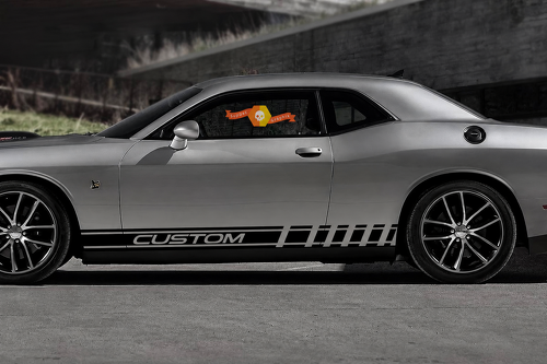 CUSTOM Segmented Racing Stripes Rocker Panel Vinyl Decal Sticker for Dodge Charger