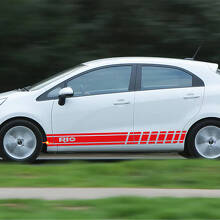 Side Racing Stripes Vinyl Decal Sticker fit to Kia Rio
 2