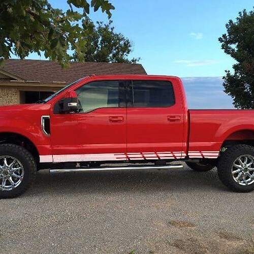 Checkered Stripe Rocker Panel Vinyl Decal 2 Kit for Musclecar F-250 Super Duty