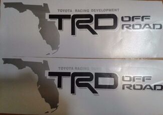TRD Off Road decal, map florida Sticker tundra tacoma toyota black matte (set)