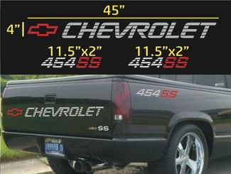 Chevrolet 454 Ss Tailgate and Bed Vinyl Decal Stickers Set