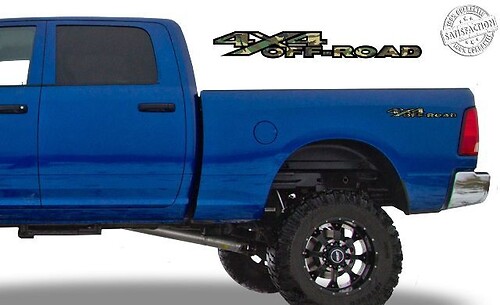 4x4 Off Road Forest Camo Bedside Stickers Decals Fits Dodge Ram 2010-17 1500 2500 3500
